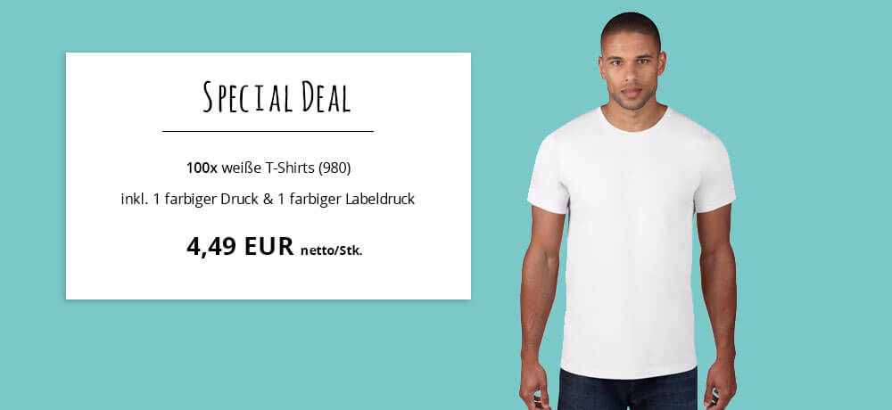 Special Deal weiße T-Shirts ohne Label für Gründer