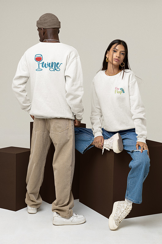 Unisex Pullover Sweatshirts in verschiedenen Farben besticken lassen