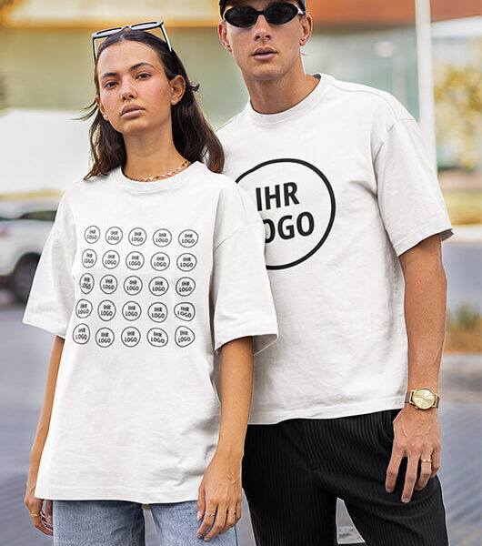 Weißes Oversize T-Shirt mit Druck