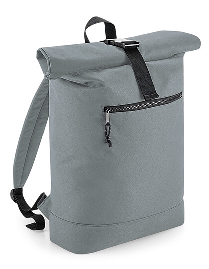 BagBase Recycled Roll-Top Backpack in Pure Grey Grau