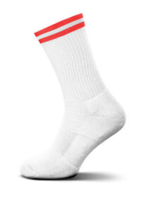 Mr. Socks Premium Tennissocken L05008 - Weiß und Rote Kontraststreifen