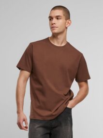 New Morning Studios Basic Regular Fit Tee NM038 chocolatebrown Main