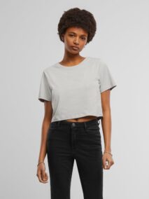 New Morning Studios Ladies Cropped Tee NM006 lightasphalt Main
