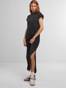 New Morning Studios Ladies Long Extended Shoulder Dress NM045 black Main