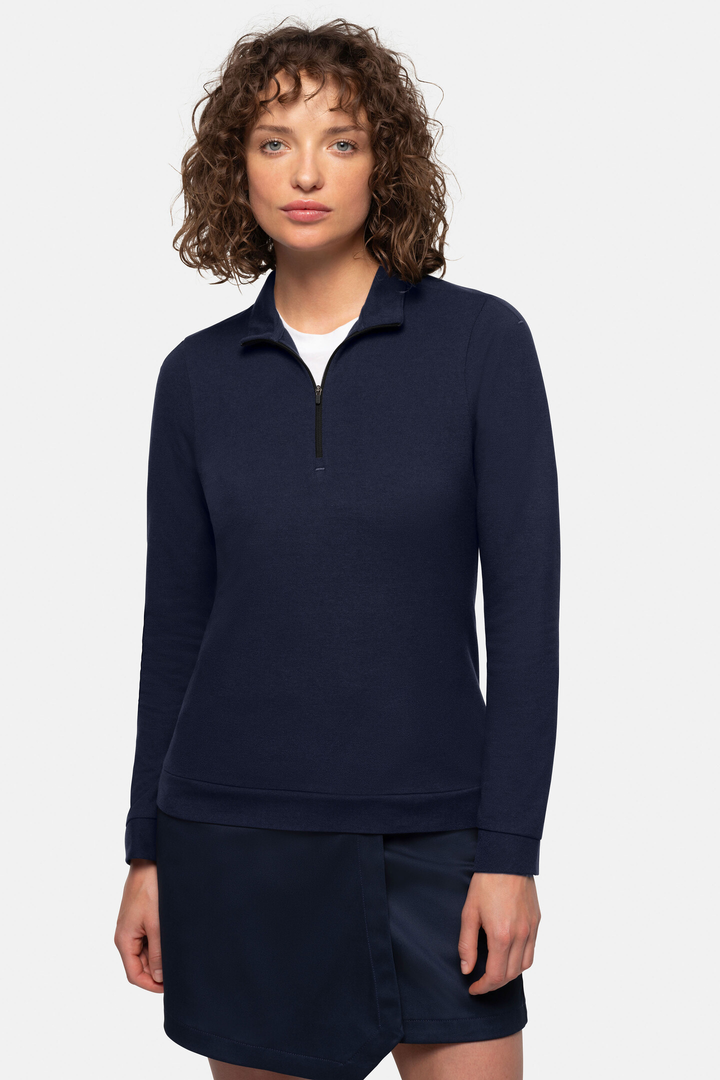 HAKRO Damen Zip-Longsleeve Piqué MIKRALINAR® ECO 0335 Main HAKRO Damen Zip-Longsleeve Piqué MIKRALINAR® ECO 0335 Main